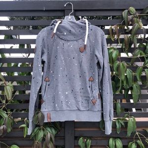 Naketano grey speckled hoodie